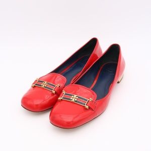 Tory Burch Pumps Red Heels Logo Women's Size 10M